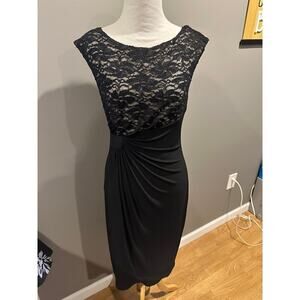 Size 6 Connected Apparel black and tan Womens dress